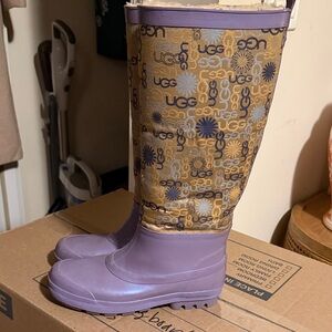 UGG Lavender and Beige Patterned Boots